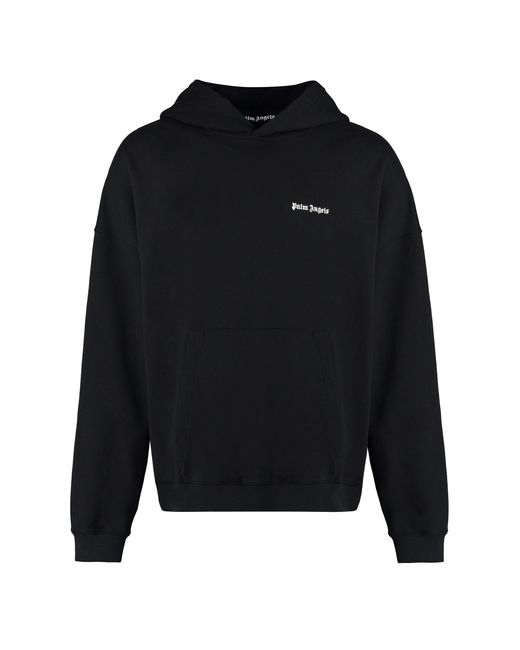 Palm Angels Black Classic Logo Emb Hoodie, Long Sleeves, 100% Cotton, Size: Medium for men