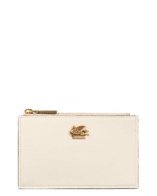 Etro Natural Leather Card Holder