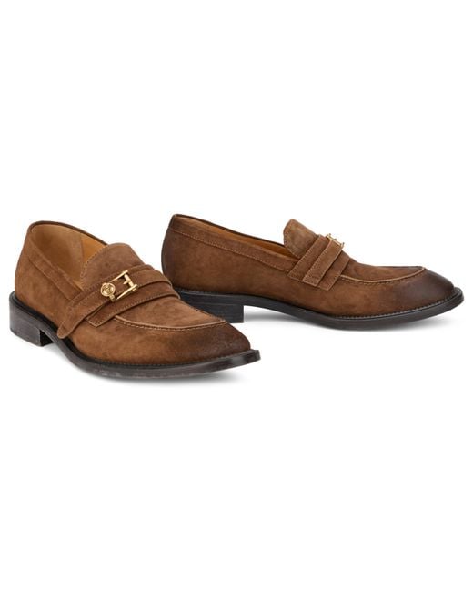 Versace Brown Loafers With Buckle for men