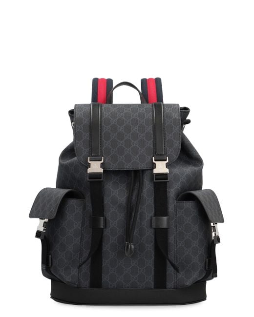 Gucci Black Gg Supreme Fabric Backpack for men