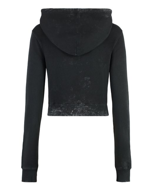 Felpa F-Slimmy-P5 in cotone con cappuccio di DIESEL in Black