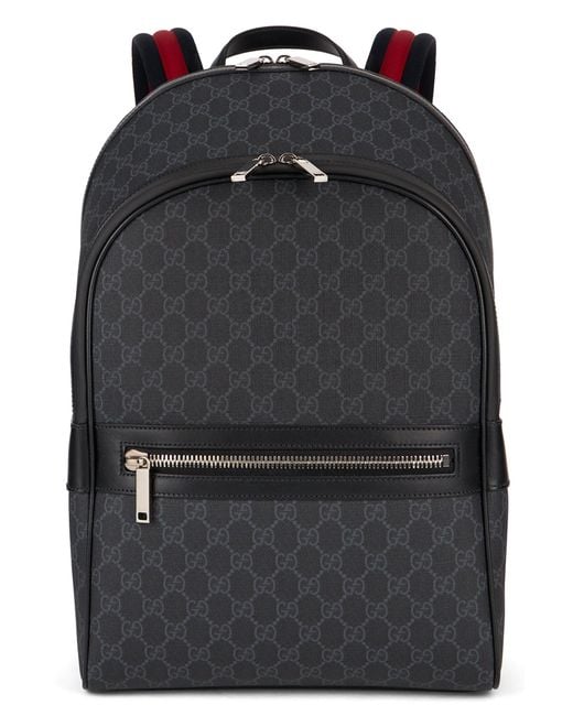 Gucci Black Medium Backpack Gg Supreme for men
