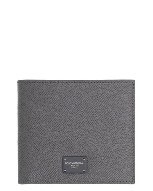 Portafoglio flap-over in pelle di Dolce & Gabbana in Gray da Uomo