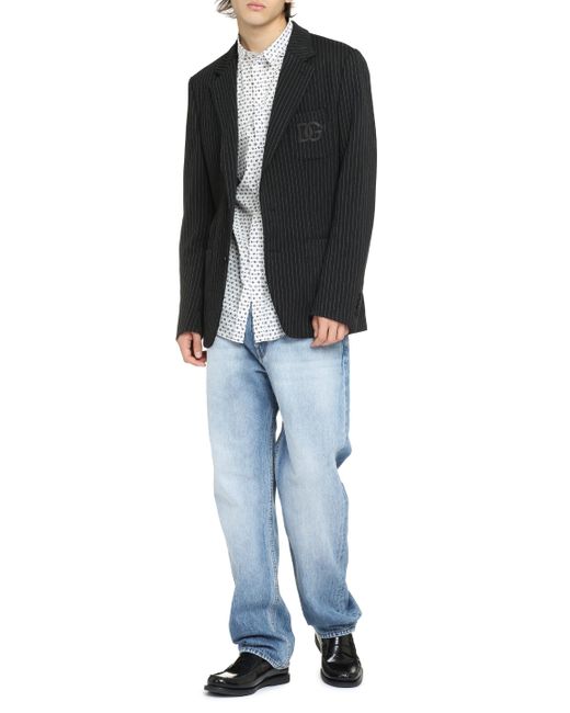 Dolce & Gabbana Black Single-Breasted Two-Button Jacket for men