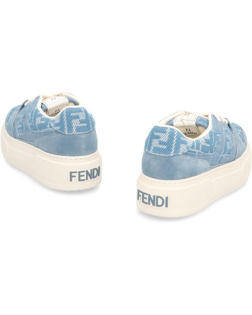 Fendi Blue Match Low-Top Sneakers