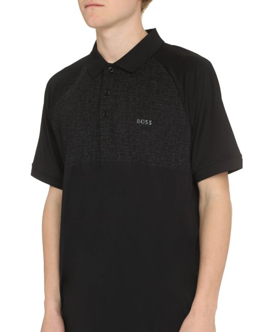 Boss Black Logo Print Jersey Polo Shirt for men