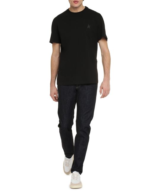 Golden Goose Deluxe Brand Black Cotton Crew-Neck T-Shirt for men
