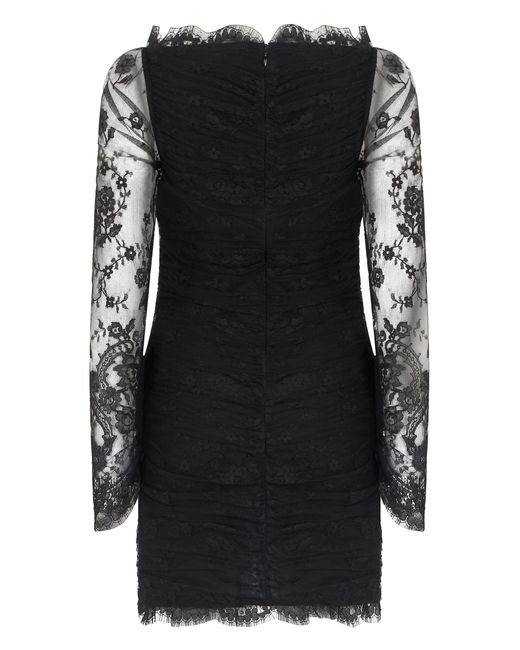 Alessandra Rich Black Lace Mini Dress