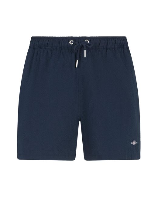 Gant Blue Textured Fabric Bathing Suit for men