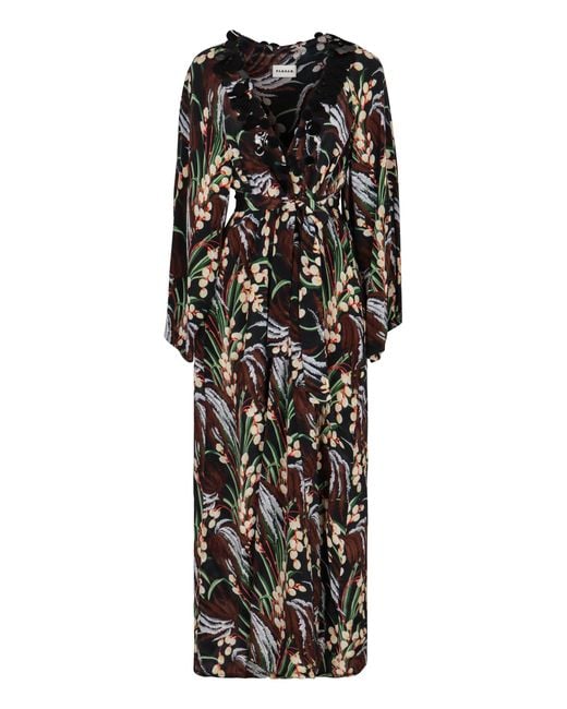 P.A.R.O.S.H. Black Printed Crepe Dress