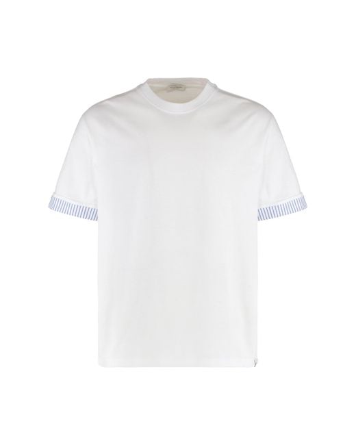 Paolo Pecora White Cotton Crew-Neck T-Shirt for men
