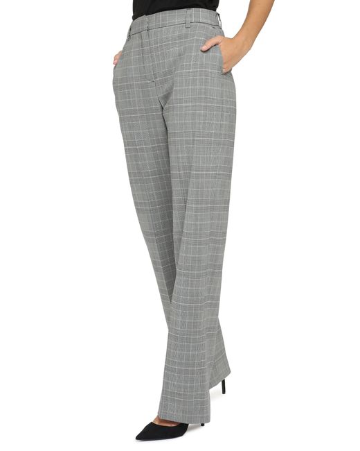 PT01 Gray Prince-Of-Wales Checked Trousers