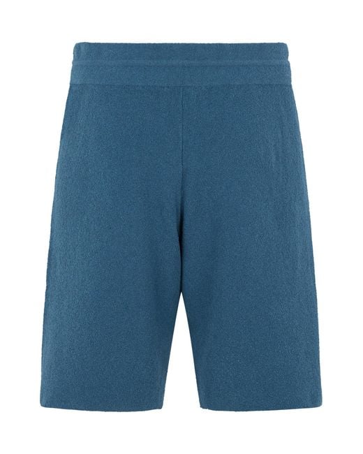 Roberto Collina Blue Sponge Bermuda With Drawstring for men