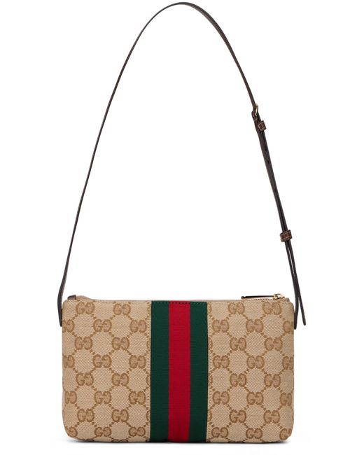 Borsa a tracolla con monogram di Gucci in Brown