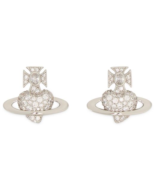 Vivienne Westwood White Orb Earrings