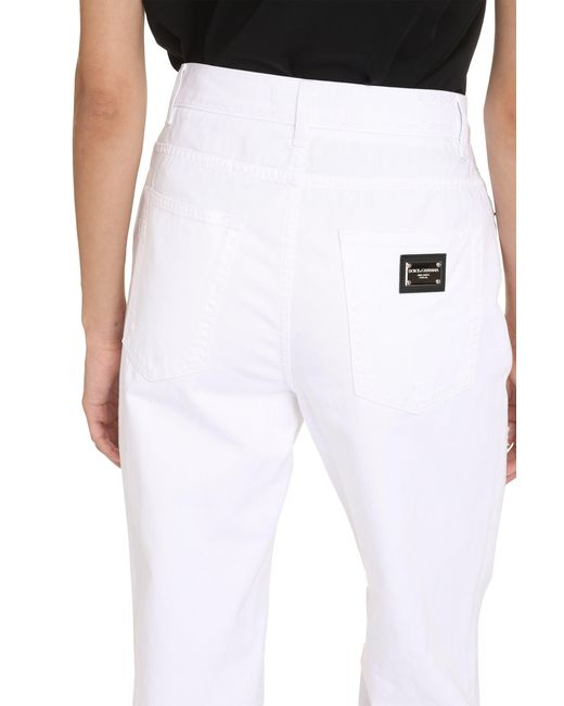 Dolce & Gabbana White Boyfriend Jeans