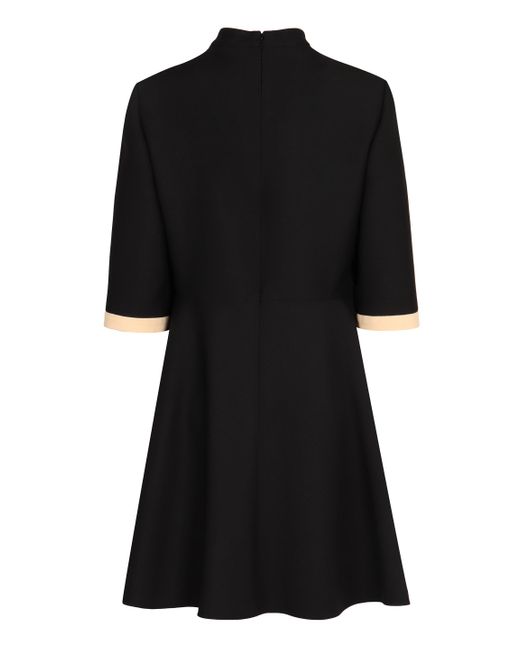 Valentino Garavani Black Wool And Silk Mini Dress