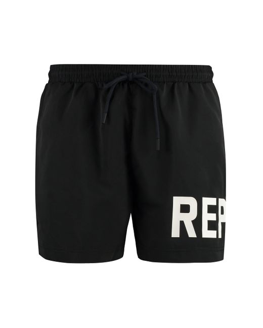 Represent Black Nylon Swim Shorts for men