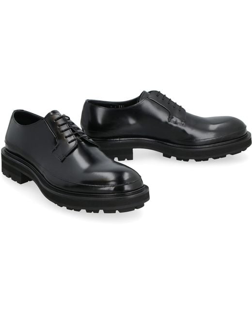 Alexander McQueen Black Leather Lace-up Derby Shoes for men