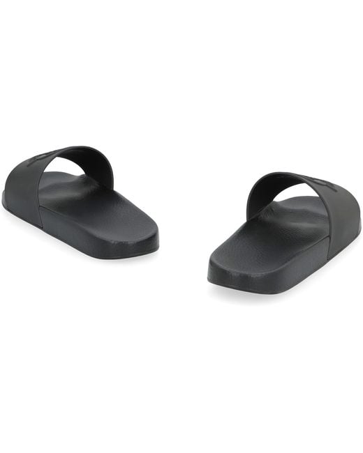 Slides Basile in gomma di Moncler in Black da Uomo