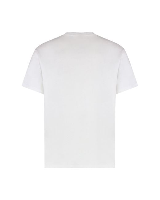 McQueen White Cotton Crew-Neck T-Shirt for men