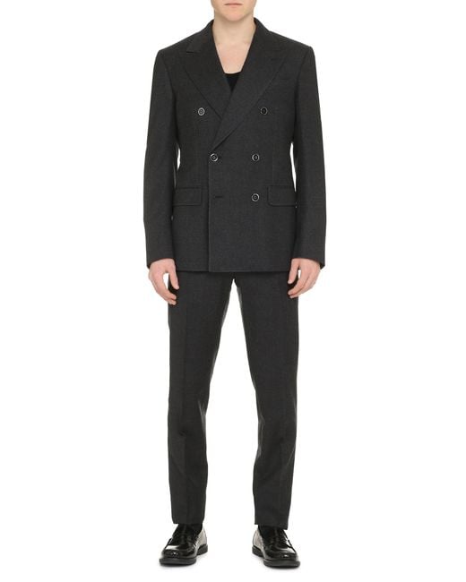 Dolce & Gabbana Black Wool Double-Breasted Blazer For – Fw23 Collection for men