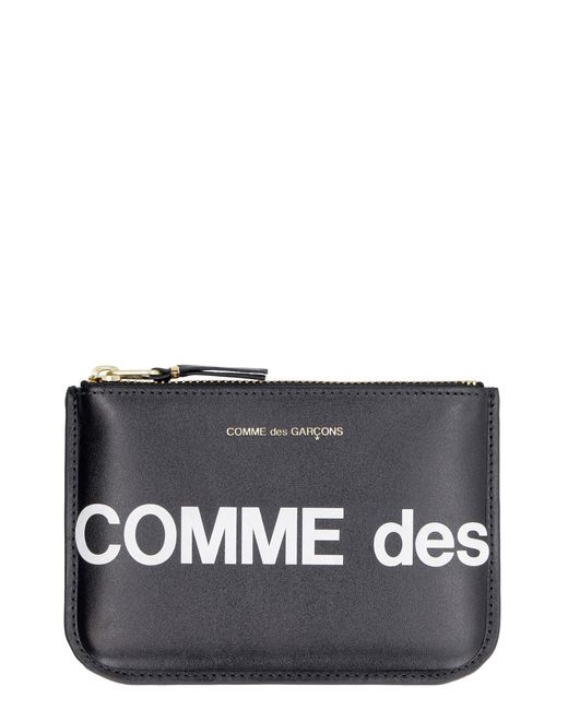 Comme des Garçons Black Logo Detail Leather Pouch