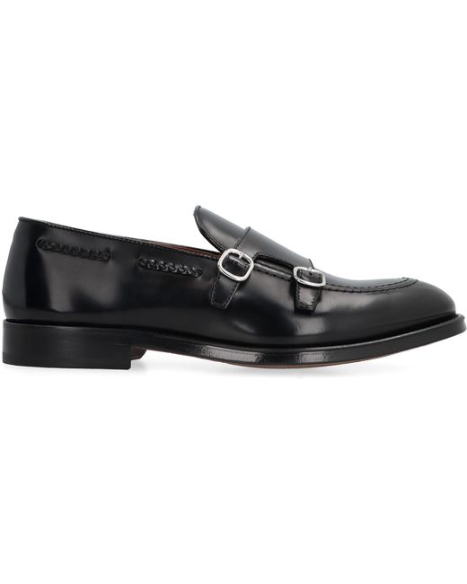 Doucal's Black Leather Monk-strap Shoes for men