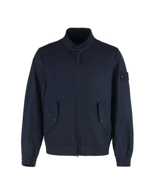 Giacca in cotone con chiusura a zip di Stone Island in Blue da Uomo