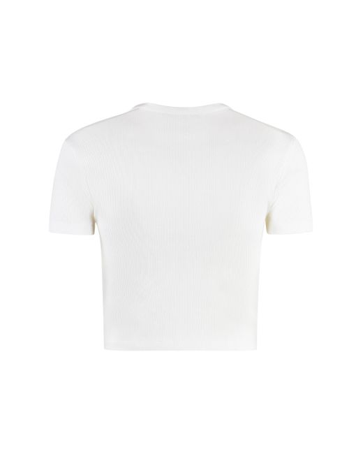 Fendi White Logo Cotton T-Shirt