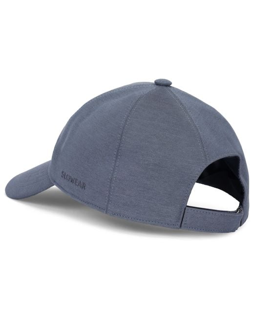 Slowear Blue Cotton Baseball Cap for men
