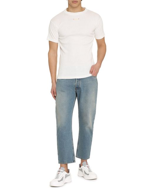Maison Margiela White Cotton Knit T-Shirt for men