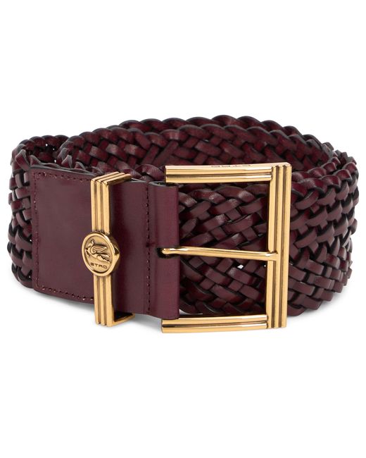 Etro Purple Woven Leather Belt