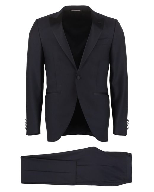 Canali Black Wool Two-Pieces Suit for men