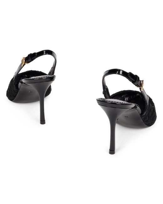 Dolce & Gabbana Black Lace Slingback