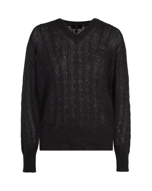 Etro Black V Neck Sweater for men