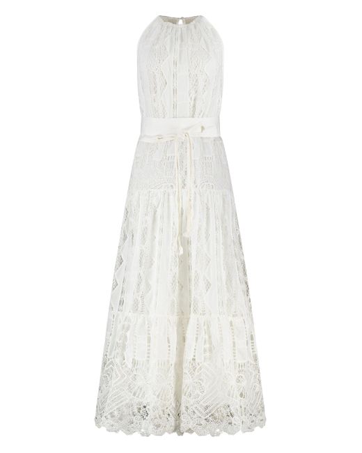 Pinko White La Cura Broderie Anglaise Dress