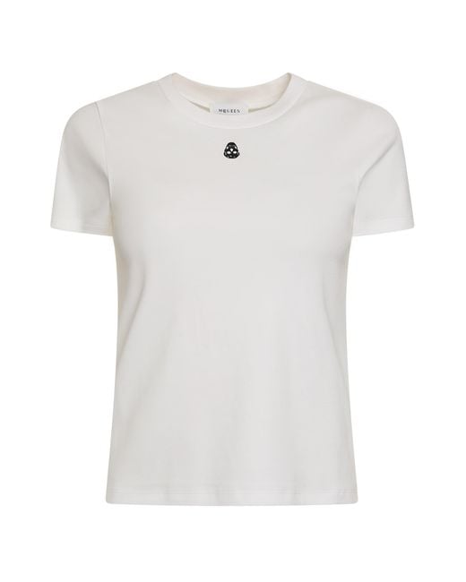 McQueen White Cotton Crew-Neck T-Shirt