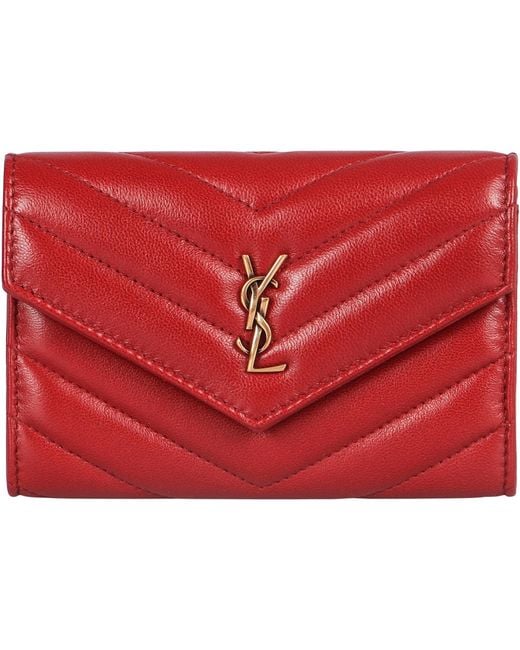Saint Laurent Red Cassandre Wallet