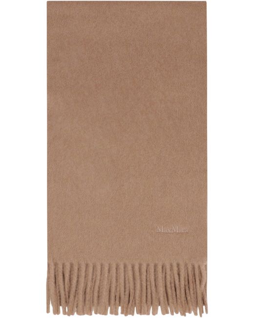 Max Mara Brown Scilli Scarf In Wool