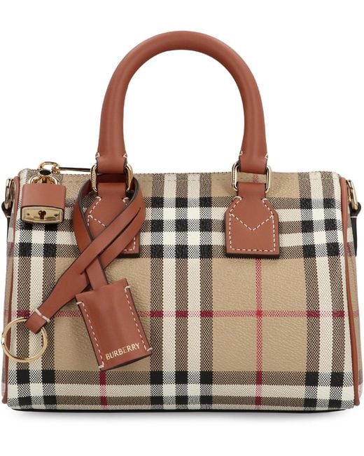 Burberry Brown Mini Bowling Bag Check