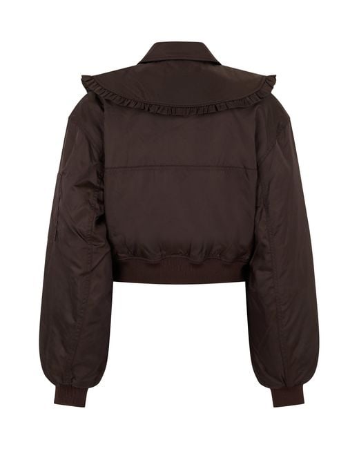 Ganni Brown Bomber Jacket