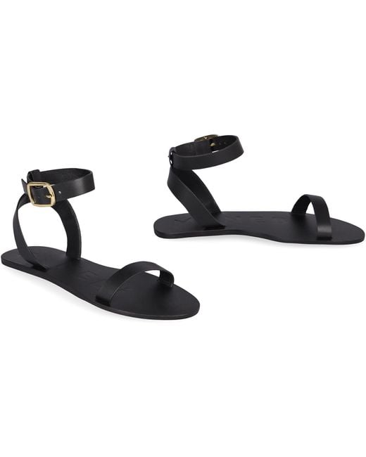 Manebí Black Chloe Leather Sandals