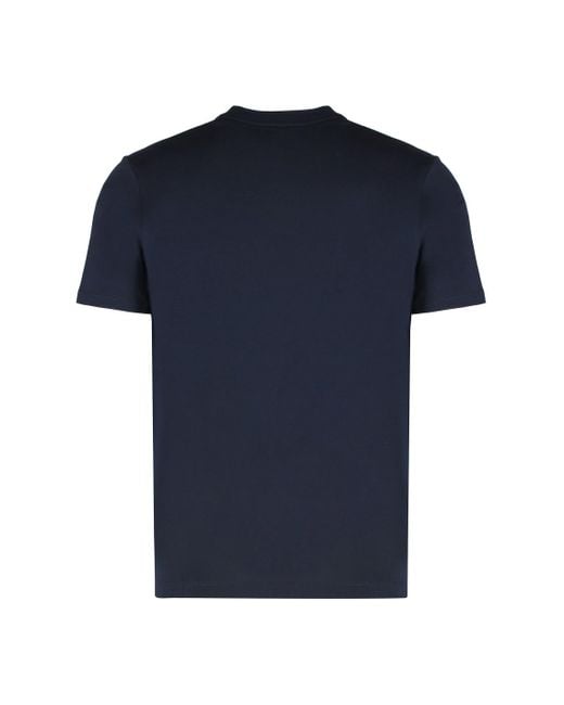 Paul & Shark Blue T-shirt In Cotton Jersey With Logo Print for men