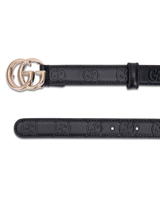 Gucci Black Thin Leather Belt
