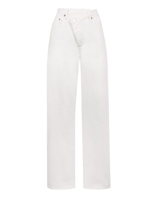 Agolde White Criss Cross5-pocket Straight-leg Jeans