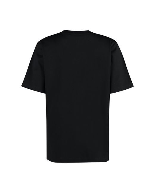 T-shirt girocollo in cotone di Burberry in Black