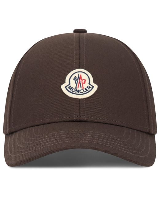 Moncler Brown Cap With Logo for men