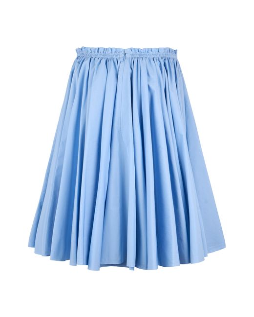 AMI Blue Cotton Wheel Skirt