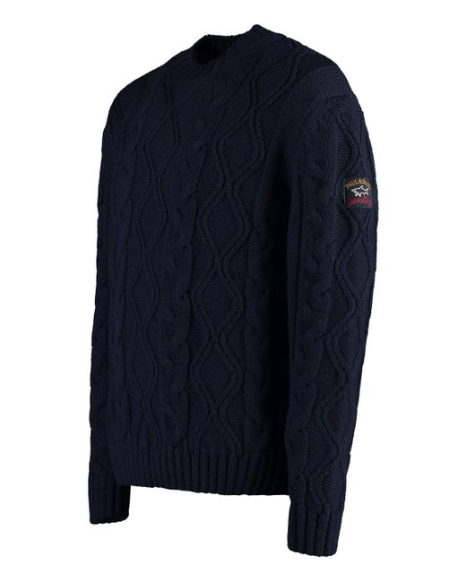 Paul & Shark Blue Cable Knit Sweater for men